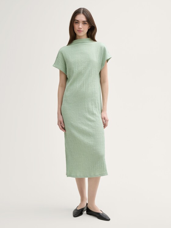 Midi-Kleid mit Stehkragen von Denim Female, Fresh Mint Green