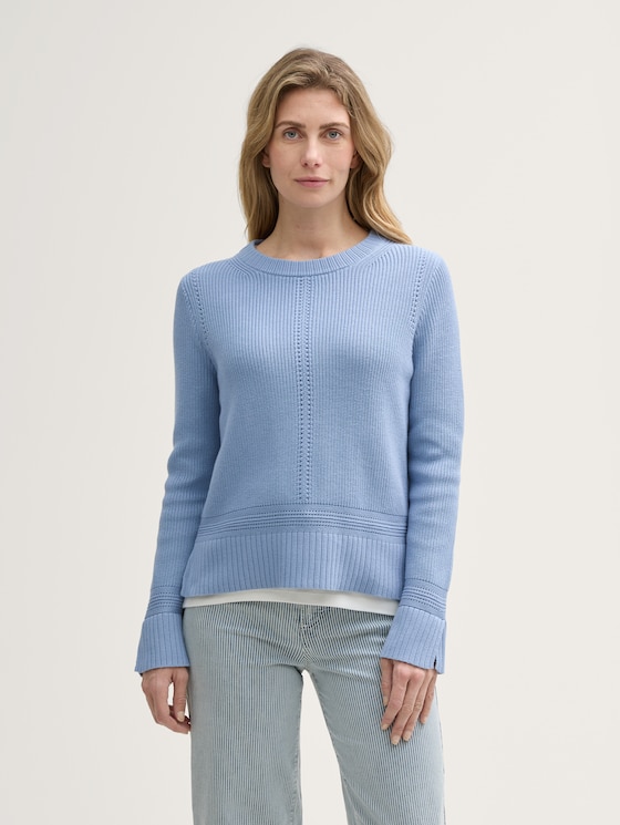Strickpullover mit Schlitz-Details von Women, flawless blue