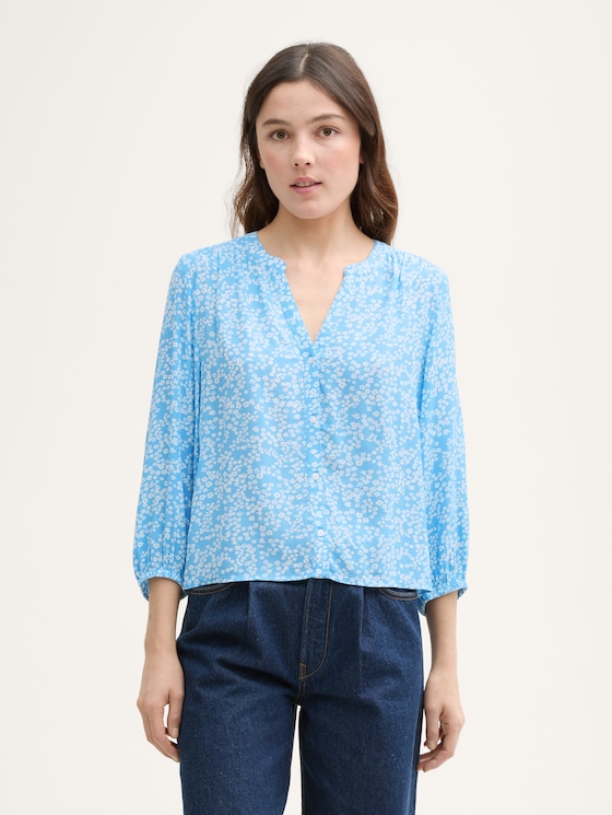 Loose Fit Bluse aus Viskose von Denim Female, small flower print