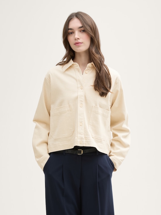 Overhemdjas met zakken door Denim Female, unbleached natural bull denim