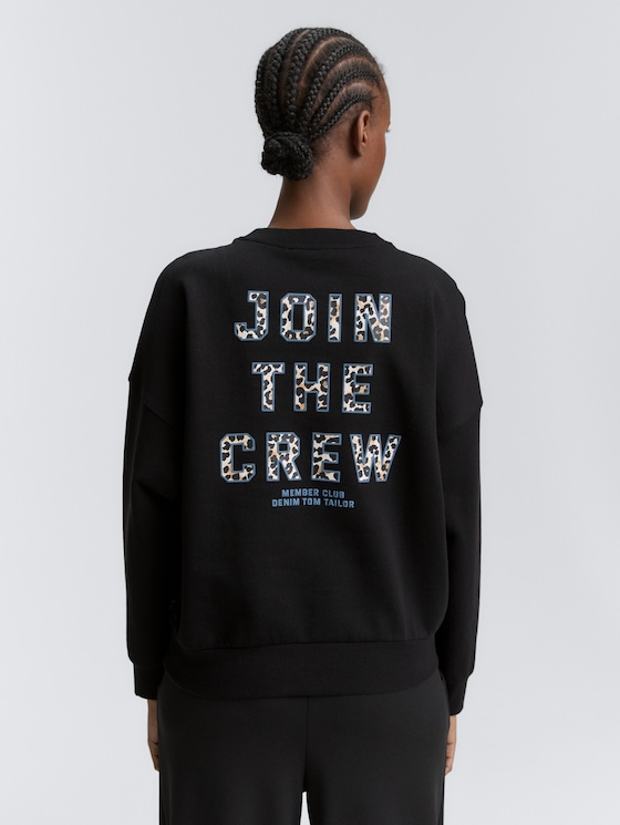 Loose Fit Sweatshirt door Denim Female, deep black