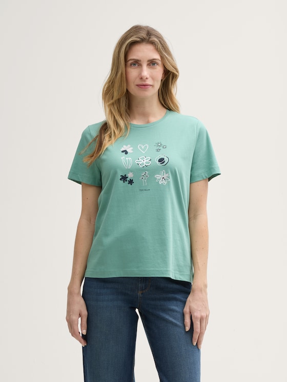 T-shirt with a print by Women, Bleeched Green