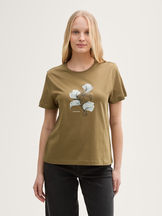 T-shirt with a print by Women, Nutria Olive