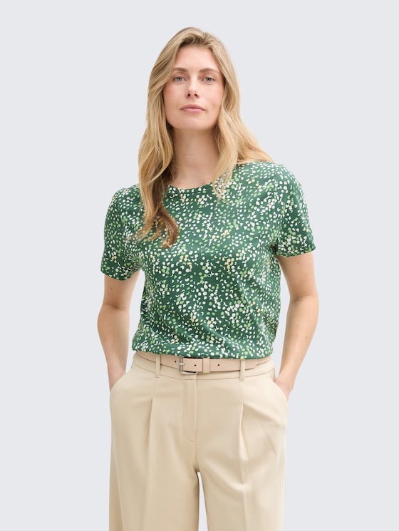 T-Shirt mit Print von Women, multicolor green dot structure