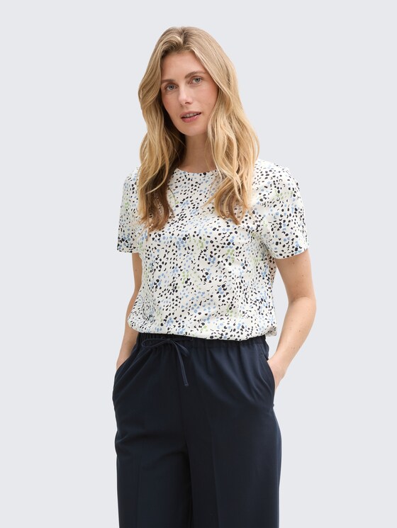 T-Shirt mit Print von Women, multicolor white dot structure