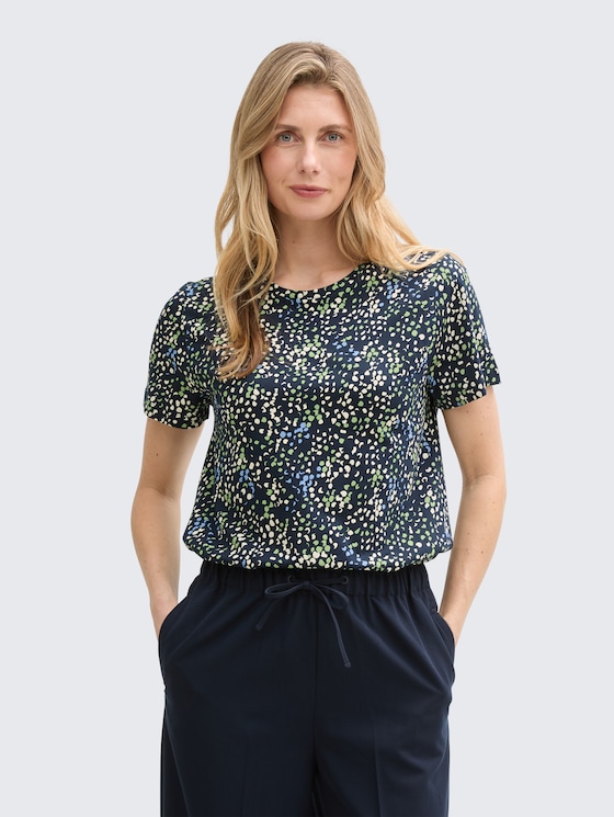 T-Shirt mit Print von Women, multicolor navy dot structure