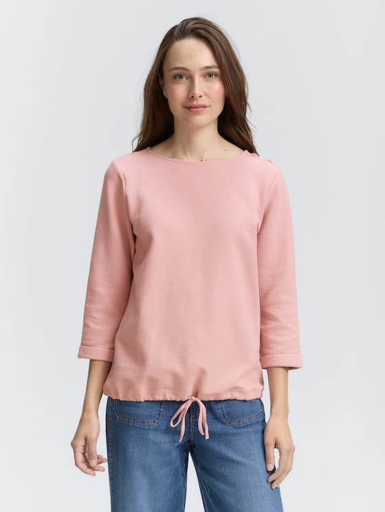 Langarmshirt mit Knopf-Details von Women, Morning Pink
