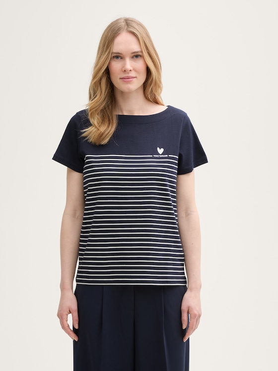 T-shirt met streepjesmotief door Women, sky captain blue