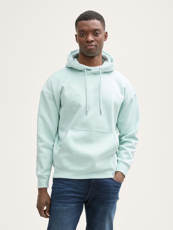 Relaxed Hoodie Sweatshirt mit Logo-Print von Denim Male, sea foam