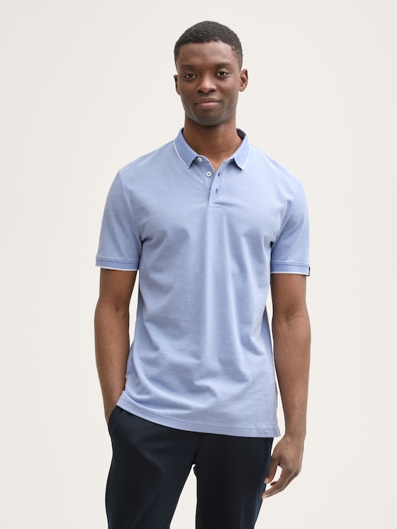 Piqué Poloshirt aus Baumwolle von Denim Male, brunnera blue two tone