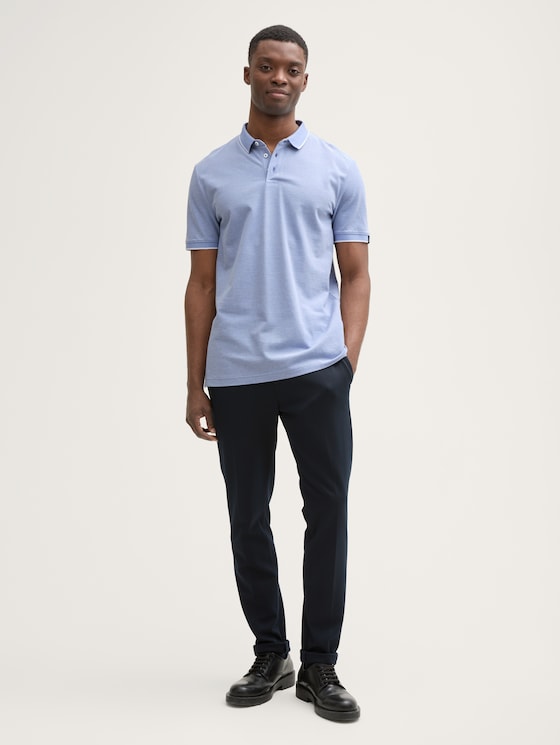 Polo piqué en coton par Denim Male, brunnera blue two tone
