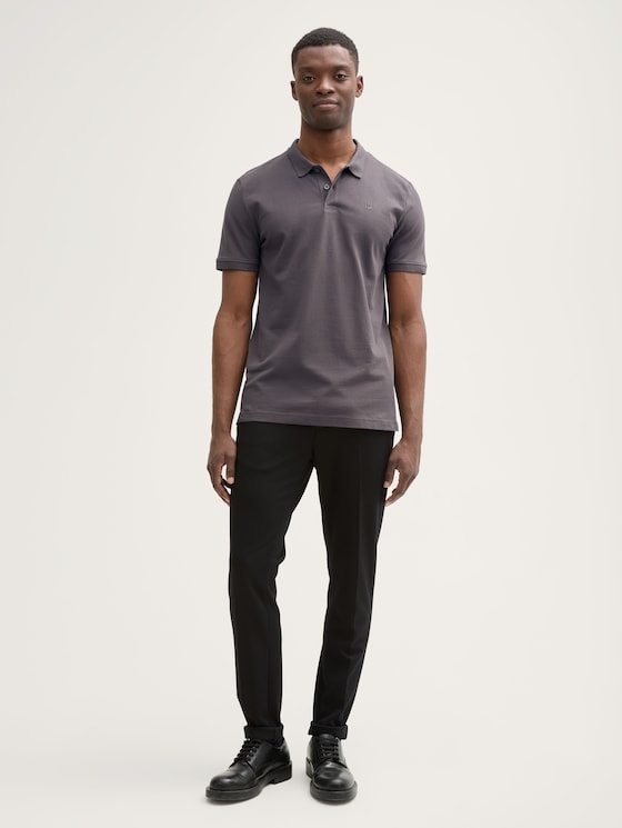 Polo piqué en coton par Denim Male, Pavement Grey