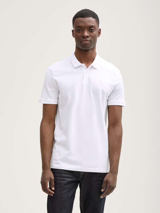 Piqué Poloshirt aus Baumwolle von Denim Male, White