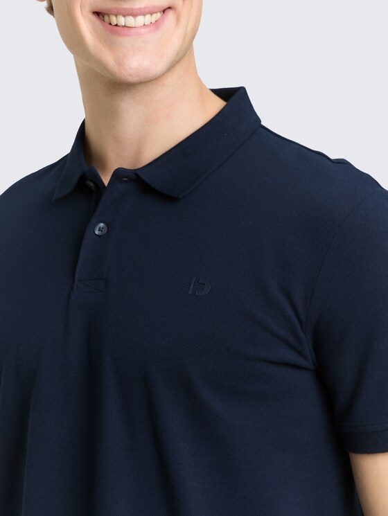 Cotton piqué polo shirt in blue by Tom Tailor
