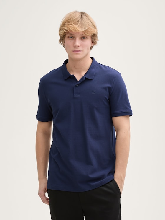 Piqué Poloshirt aus Baumwolle von Denim Male, dark blueberry