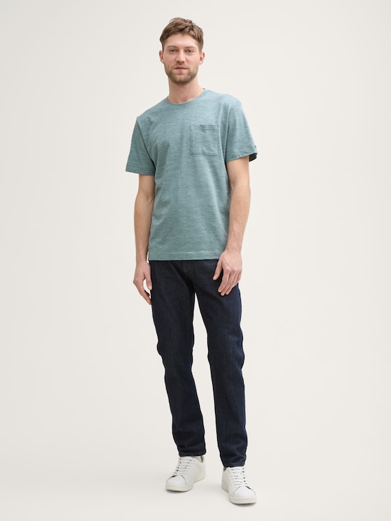 T-Shirt mit Brusttasche von Men, grey mint navy injected