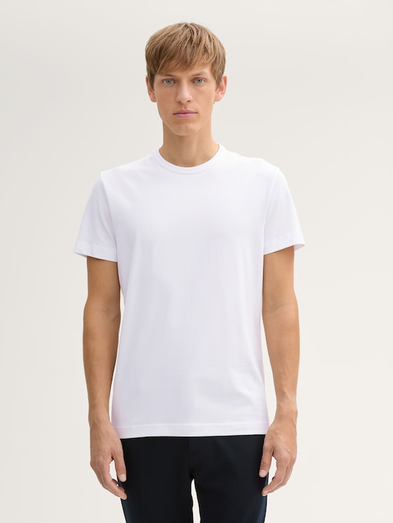 Slim fit T-shirt with stretch by Men, White