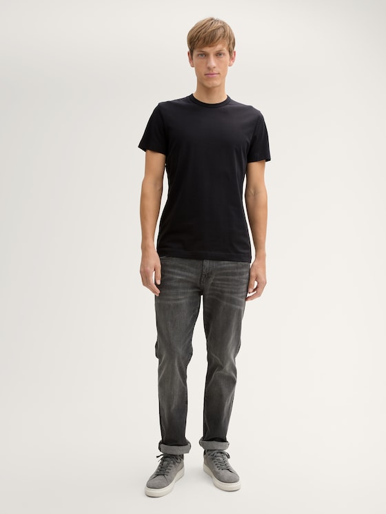 T-shirt slim fit avec partie stretch par Men, Black