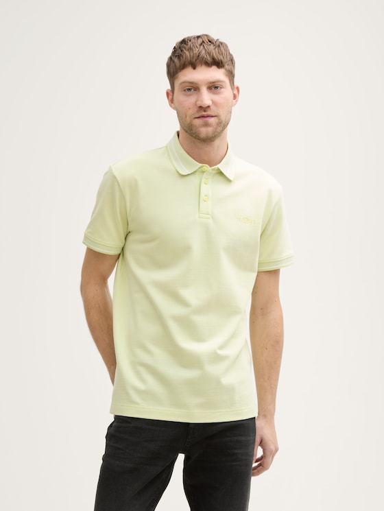 Piqué Poloshirt mit Stretch von Men, lime green two tone pique
