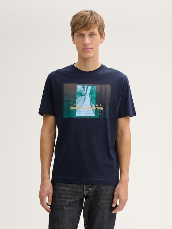 T-Shirt mit Foto-Print von Men, sky captain blue