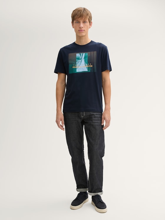 T-shirt with photo print by Men, sky captain blue