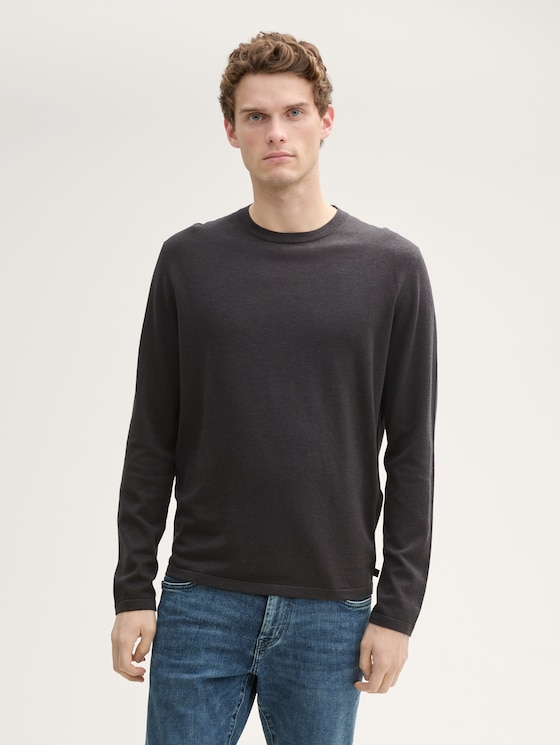 Softtouch Strickpullover mit Seide von Men, Tarmac Grey