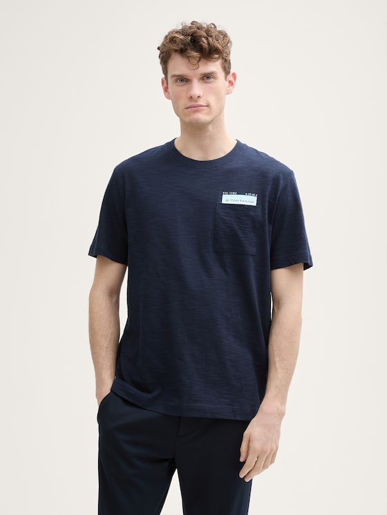 T-shirt met borstzak door Men, sky captain blue