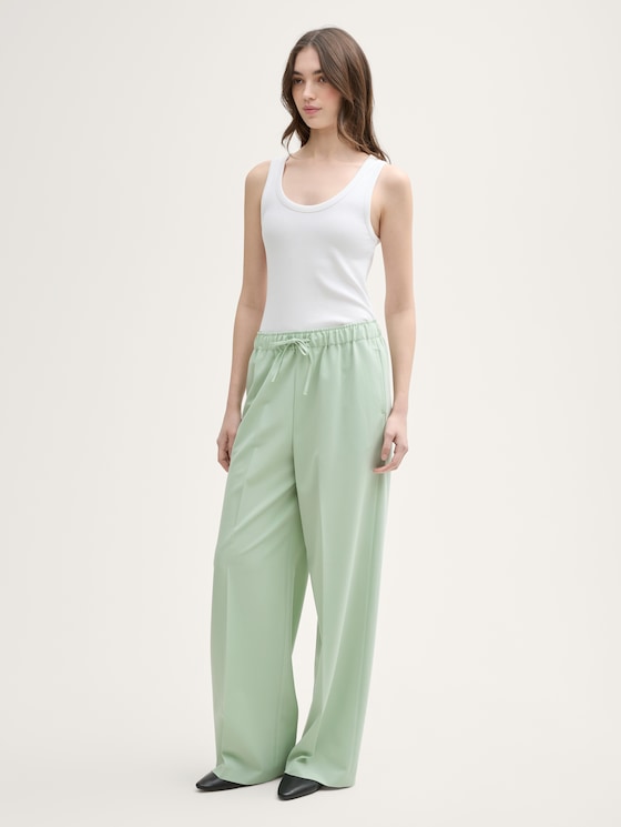 Wide leg trousers by Denim Female, Fresh Mint Green