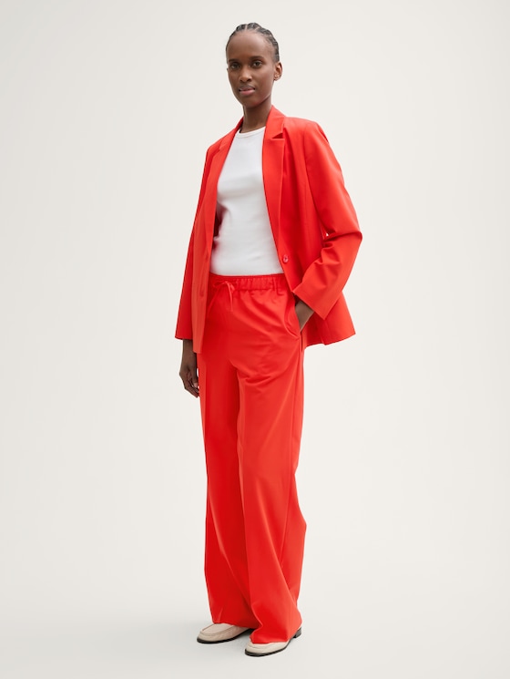 Wide leg trousers by Denim Female, Scarlet Red