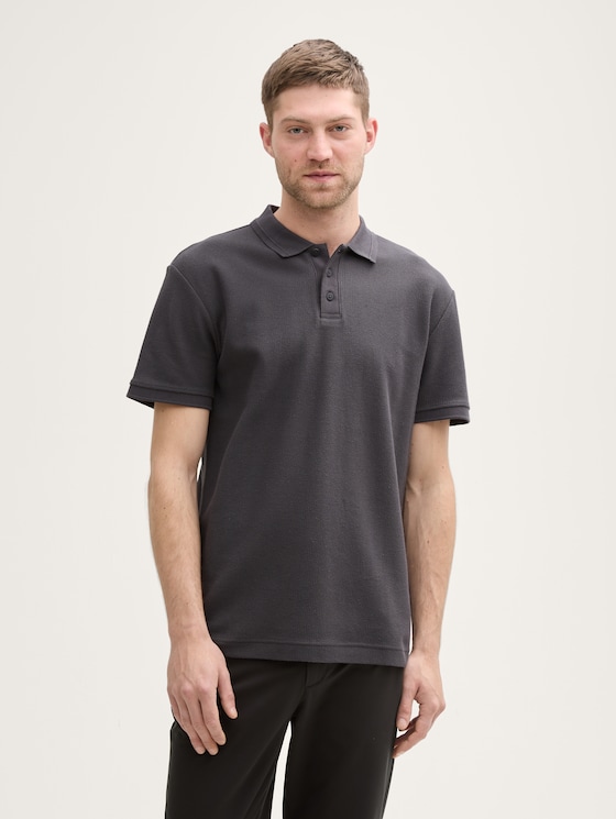 Jersey katoenen polo door Men, Tarmac Grey
