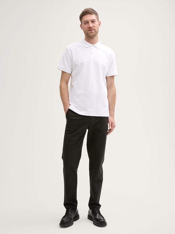 Polo en jersey de coton par Men, White