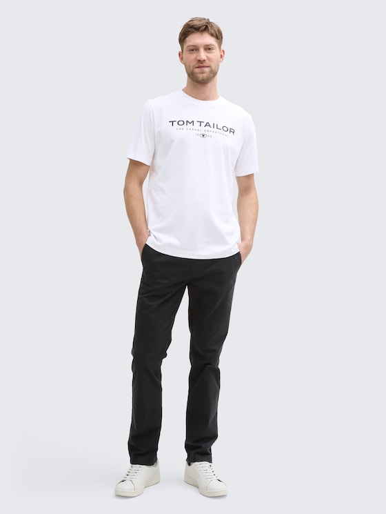 T-shirt en coton avec logo imprimé par Men, White