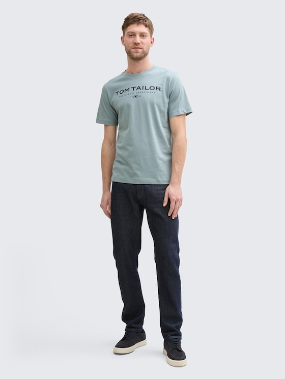 T-shirt en coton avec logo imprimé par Men, grey mint