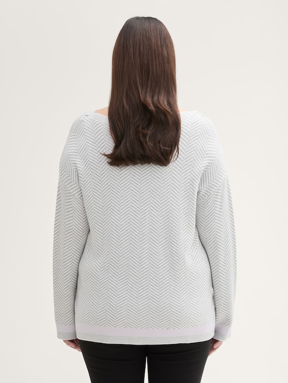 Plus Size - Pullover mit Fischgrätenmuster von Women Plus Size, grey knit heringbone