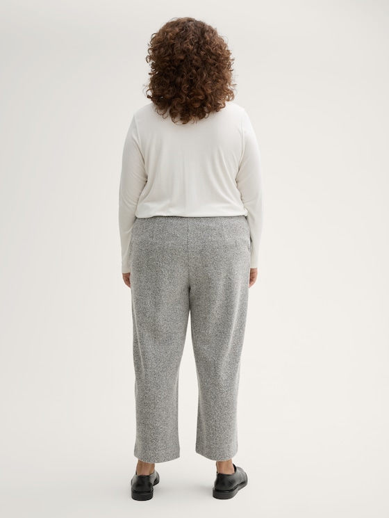 Plus Size - Cropped Culotte Hose von Women Plus Size, grey heringbone boucle