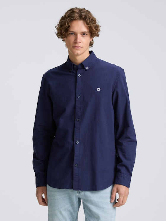 Oxford Hemd mit Logo-Stickerei von Denim Male, dark blueberry