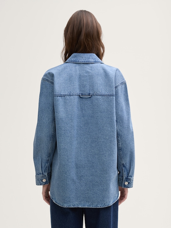 Jeansjacke mit Eingriffstaschen von Denim Female, Used Mid Stone Blue Denim