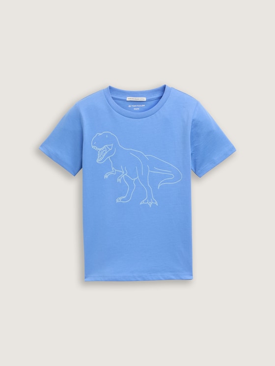 Glow-in-the-dark T-shirt door Mini Boys, soft mid blue