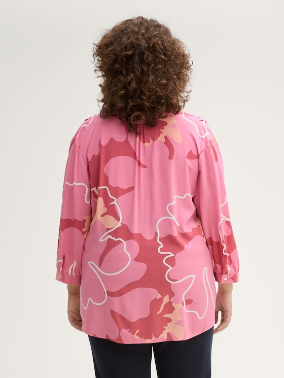 Plus Size - Bluse mit Muster von Women Plus Size, pink big floral shapes design