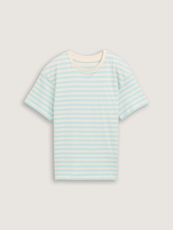 Oversized T-shirt met gestreept patroon door Teen Boys, turquoise white stripe