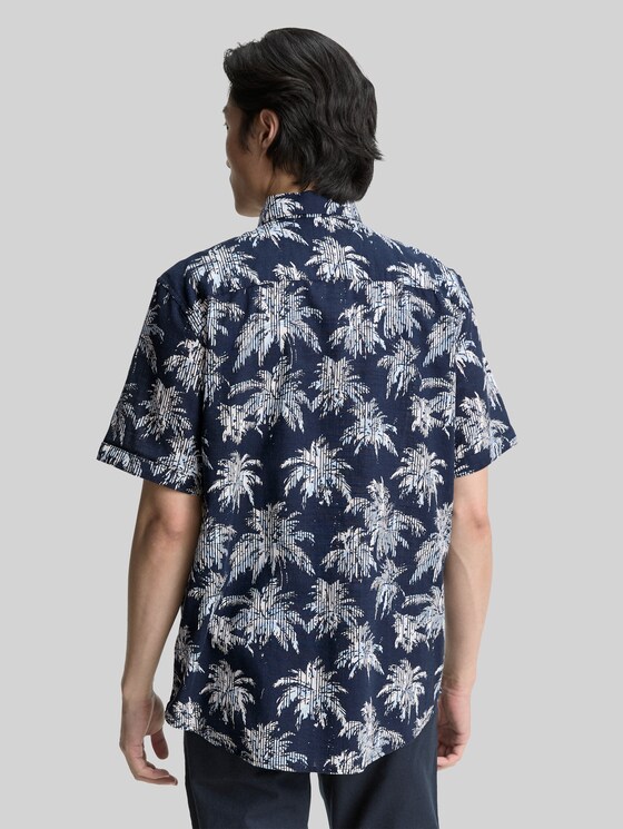 TOM TAILOR Herren T-Shirt Mit Palmen-Print – Regular Fit, Aus Weichem Single-Jersey, Nachhaltige Kollektion