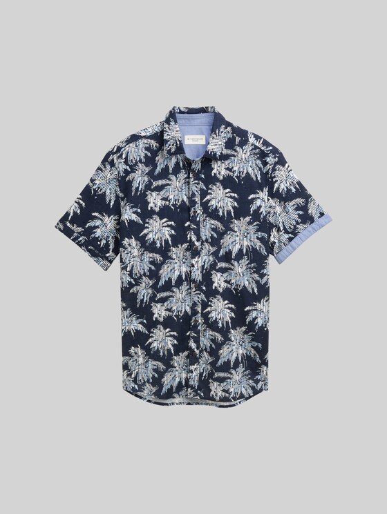 TOM TAILOR Herren T-Shirt Mit Palmen-Print – Regular Fit, Aus Weichem Single-Jersey, Nachhaltige Kollektion