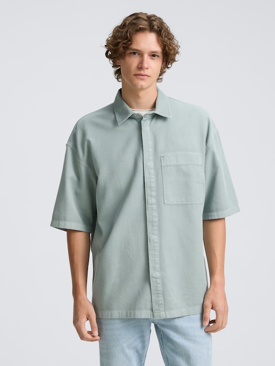 Overshirt Hemd mit kurzen Ärmeln von Denim Male, light ice blue