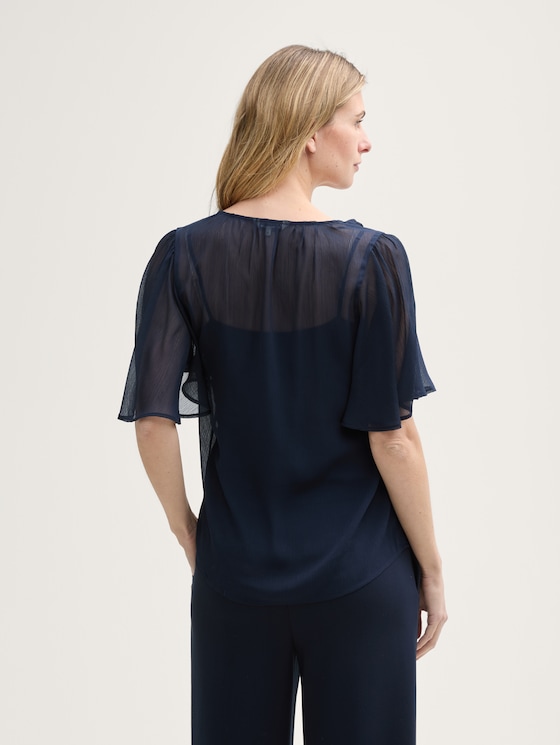 Chiffon blouse by Women, sky captain blue