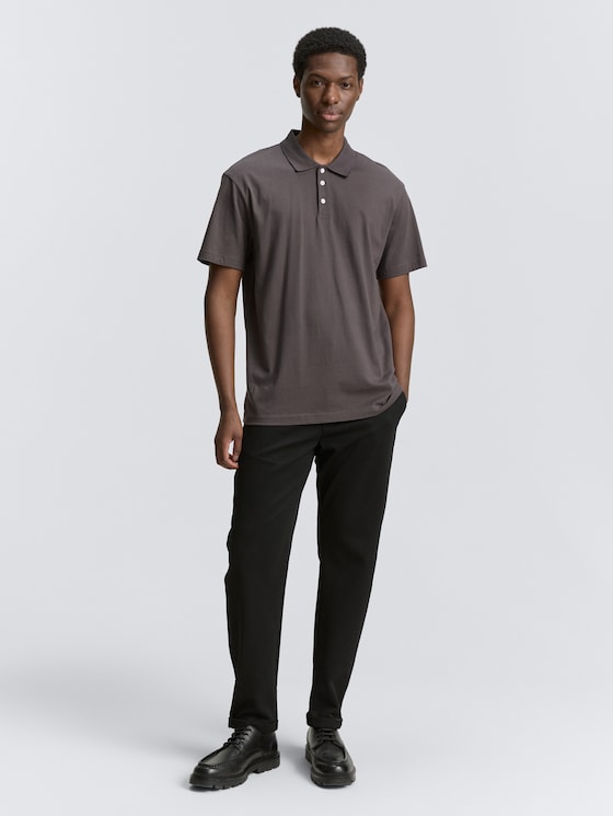 Polo Relaxed Fit en jersey de coton par Denim Male, Pavement Grey