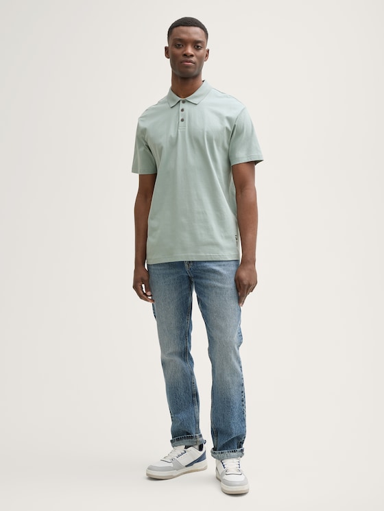 Polo Relaxed Fit en jersey de coton par Denim Male, light ice blue