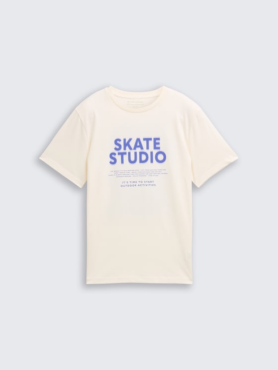 T-Shirt mit Print von Teen Boys, Wool White