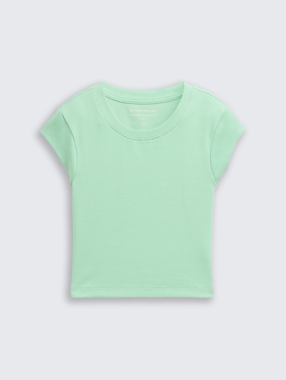 Cropped Ripp T-Shirt von Teen Girls, light garden green