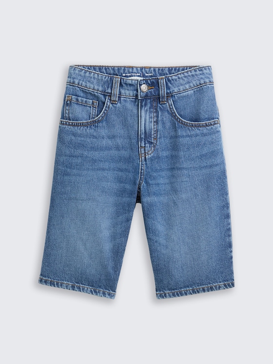 【BAON】[unisex] Heiko Stitch Banding Bermuda Denim Pants StitchDenimShortsDistressedGre