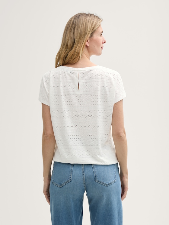 Loose fit ajour T-shirt by Women, Whisper White